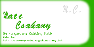 mate csakany business card