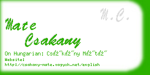 mate csakany business card